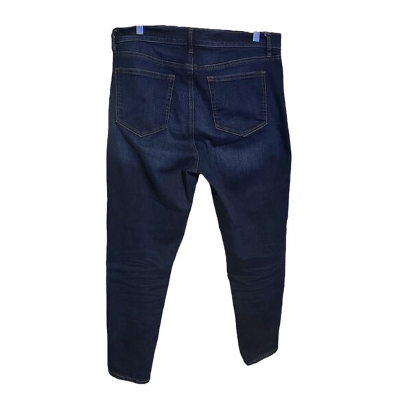 Loft The Skinny Dark Wash Mid Rise Cropped Jeans - Picture 4 of 5